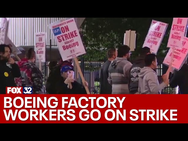 ⁣Boeing factory workers go on strike