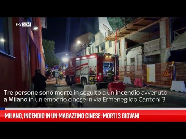 ⁣Incendio in un magazzino cinese a Milano: morti tre giovani