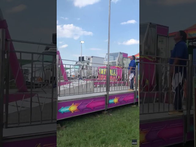 ⁣Cell phone saved after carnival worker's quick-reacting catch #Shorts