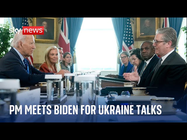 ⁣Sir Keir Starmer meets Joe Biden in Washington to discuss support for Ukraine