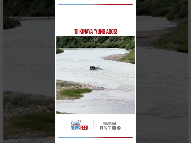 ⁣Sasakyang pilit itinawid sa ilog, 'di kinaya ang agos | GMA Integrated Newsfeed