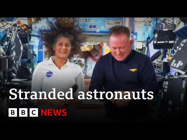 ⁣Stranded Nasa astronauts hold press conference from International Space Station | BBC News