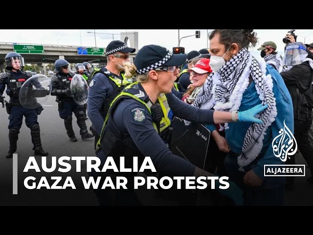 ⁣Protests over Gaza war escalate in Melbourne: Clashes at military expo