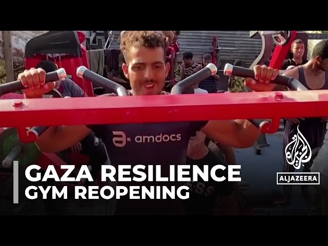 ⁣Palestinian resilience: Owner reopens gym after it was hit by Israeli airstrike