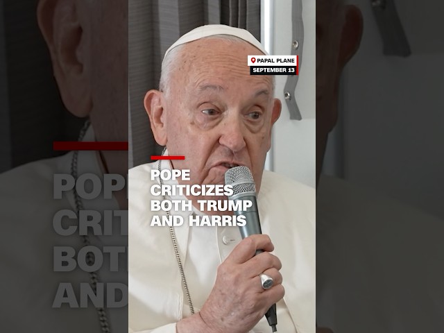 ⁣Pope criticizes both Trump and Harris