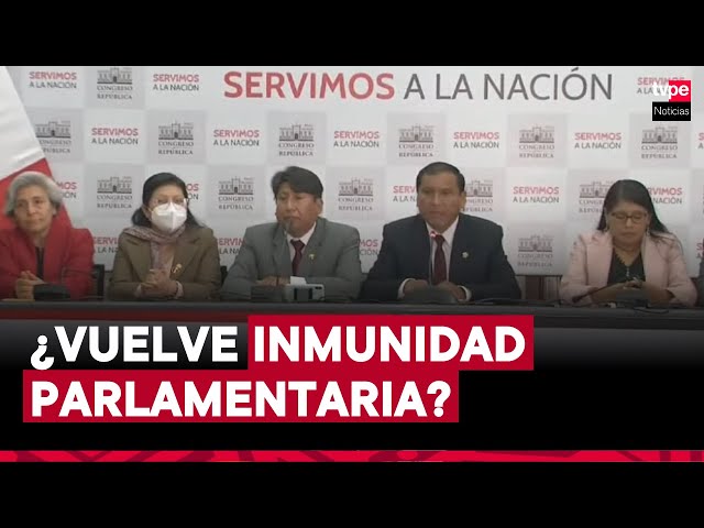 ⁣Bancada de Perú Libre propone restituir la inmunidad parlamentaria