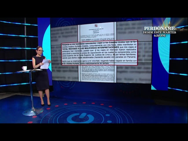 ⁣Presidenta de la Corte de Justicia de Lima niega haber viajado en familia con Andrés Hurtado