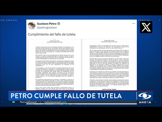 ⁣¿Se retractó o no? Así respondió Petro a tutela sobre Enrique Vargas Lleras y la Nueva EPS