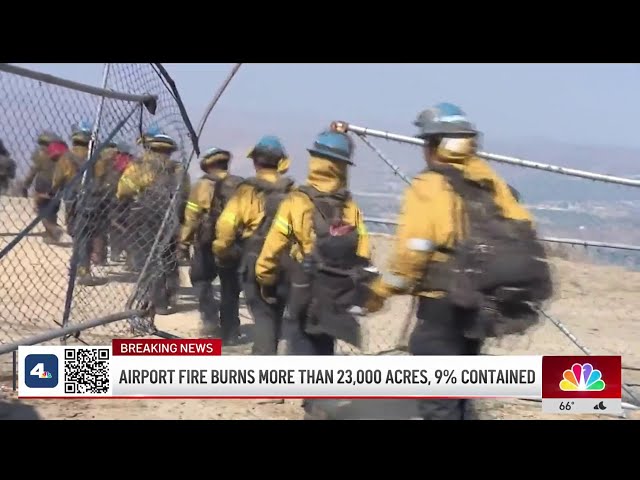 ⁣A day in the life of firefighters battling the Airport Fire