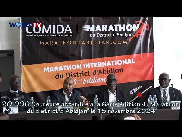 ⁣Côte d’Ivoire- Marathon du district d’Abidjan : 20.000 coureurs attendus à la 6ème éd, le 15 Nov2024