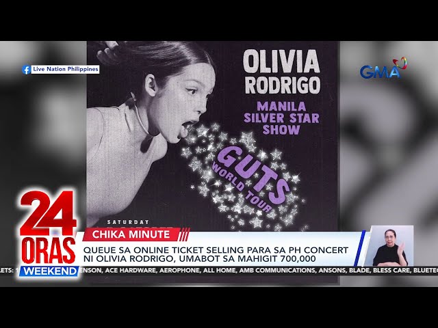 ⁣Queue sa online ticket selling para sa PH concert ni Olivia Rodrigo, umabot sa... | 24 Oras Weekend