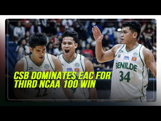 ⁣Benilde cruises past EAC for third straight NCAA 100 win