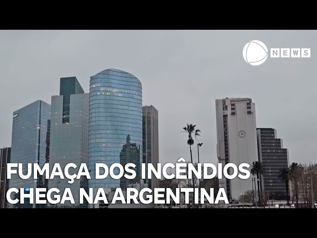 ⁣Fumaça dos incêndios se espalha e chega na Argentina