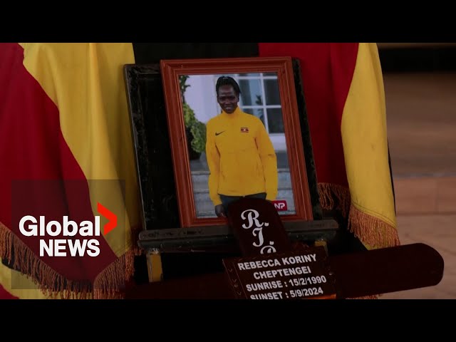 ⁣Ugandan Olympic athlete who died after her ex-boyfriend set her on fire gets military funeral