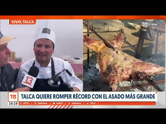 ⁣Con más de una tonelada de carne: Talca quiere romper récord con "el asado más grande"