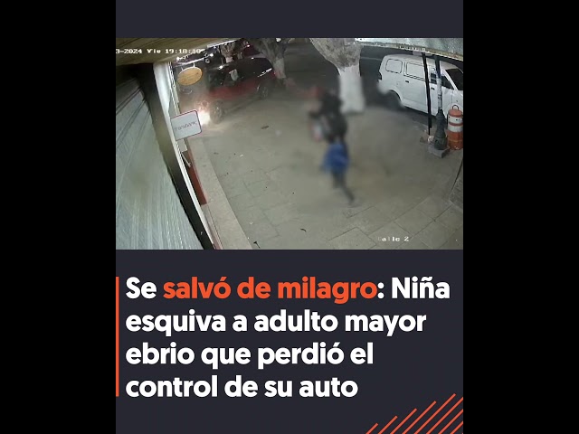 ⁣Niña se salvó de milagro de ser atropellada por un adulto mayor en estado de ebriedad