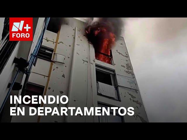 ⁣4 intoxicados deja un incendio en una torre de departamentos en Colonia Álamos, CDMX - Las Noticias