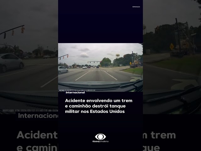 ⁣Acidente envolvendo um trem e caminhão destrói tanque militar nos Estados Unidos