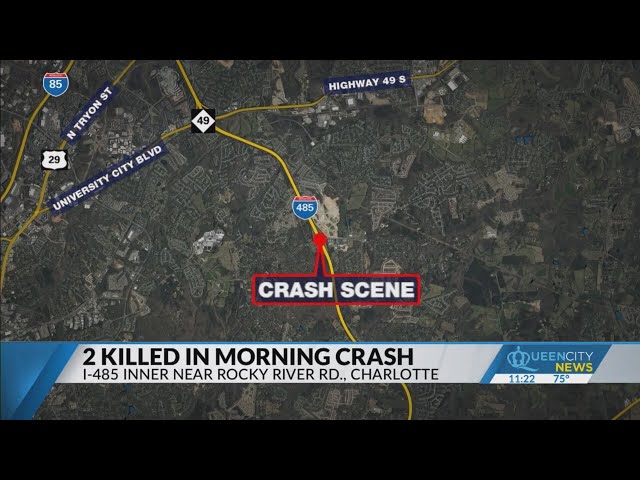 ⁣Two people killed in crash on I-485 in northeast Charlotte