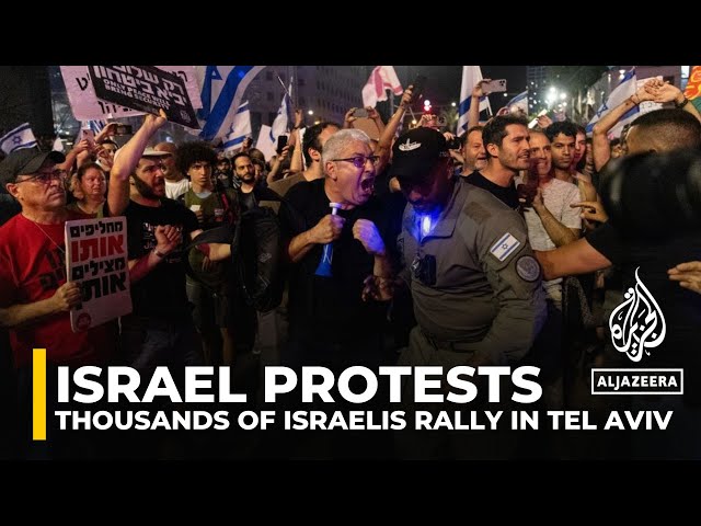 ⁣Thousands of Israelis rally in Tel Aviv, urging Gaza captives deal