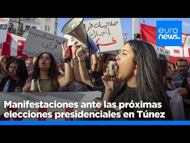 ⁣Protestas y detenciones en Túnez en la campaña de las elecciones presidenciales