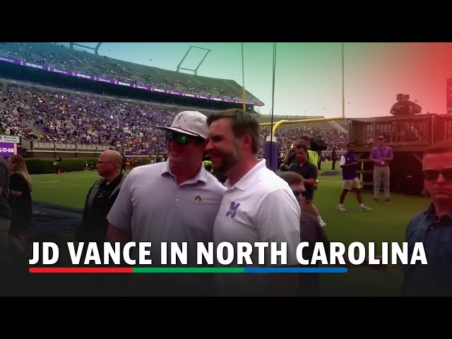 ⁣JD Vance campaigns in North Carolina, visits local sports bar ahead of football game | ABS-CBN News