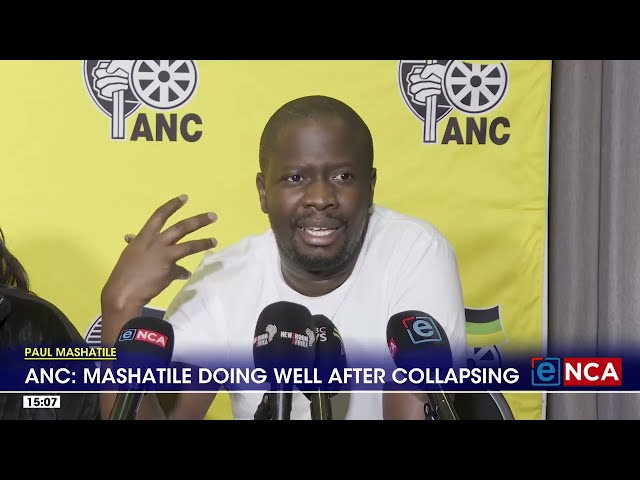 ⁣Mashatile doing well after collapsing - ANC