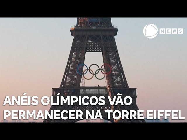 ⁣Anéis olímpicos vão permanecer na Torre Eiffel até 2028