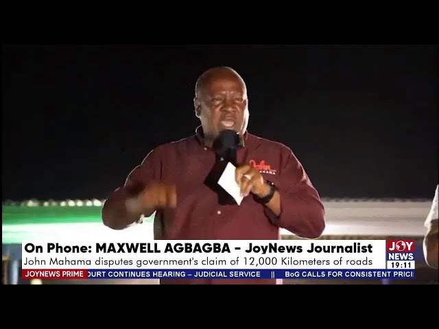 ⁣Election 2024: John Mahama disputes government's claim of 12,000 km of roads | JoyNews Prime