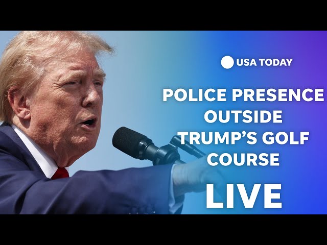 ⁣Police presence outside Trump's golf course after multiple shots fired nearby