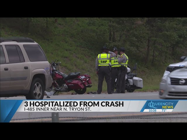 ⁣3 hurt in “very serious accident” that closed I-485 in northeast Charlotte