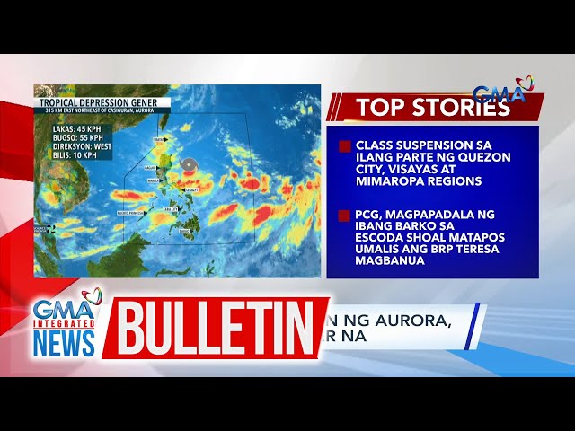 ⁣PAGASA – LPA sa silangan ng Aurora, naging Bagyong #GenerPH na | GMA Integrated News Bulletin