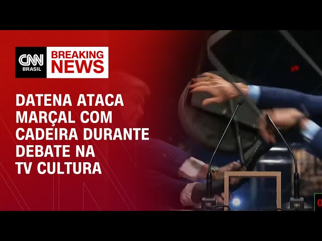 Datena ataca Marçal com cadeira durante debate na TV Cultura | CNN Brasil