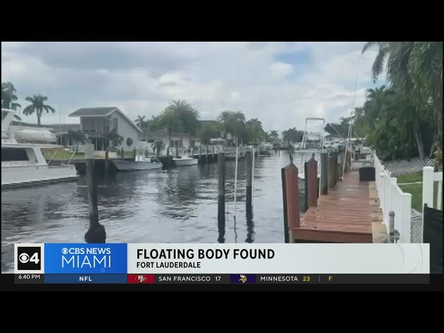 ⁣Dead body found floating in Fort Lauderdale