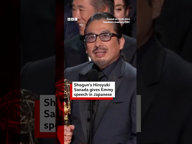 ⁣Shogun’s Hiroyuki Sanada delivers Emmy acceptance speech in Japanese. #Shogun #Emmys #BBCNews