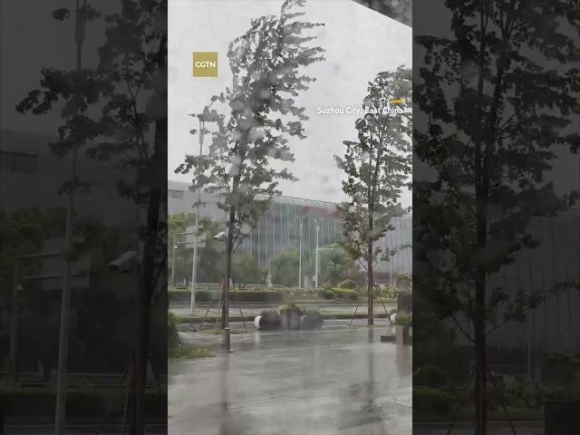 ⁣Typhoon Bebinca impacts Suzhou