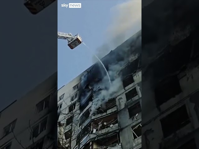 ⁣Aftermath of Russian strike in Kharkiv