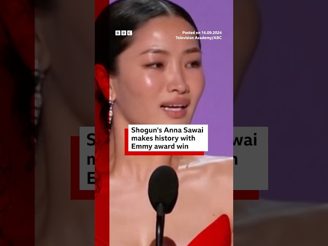 ⁣Anna Sawai became the first actor of Asian descent to win an Emmy for best actress. #Shogun #BBCNews