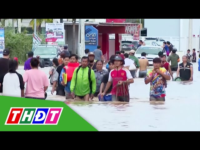 ⁣Đông Bắc Thái Lan ngập lụt nặng, nước sông Mekong dâng cao | THDT