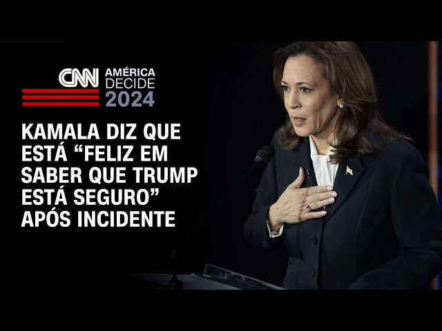 ⁣Kamala diz que está “feliz em saber que Trump está seguro” após incidente | CNN NOVO DIA