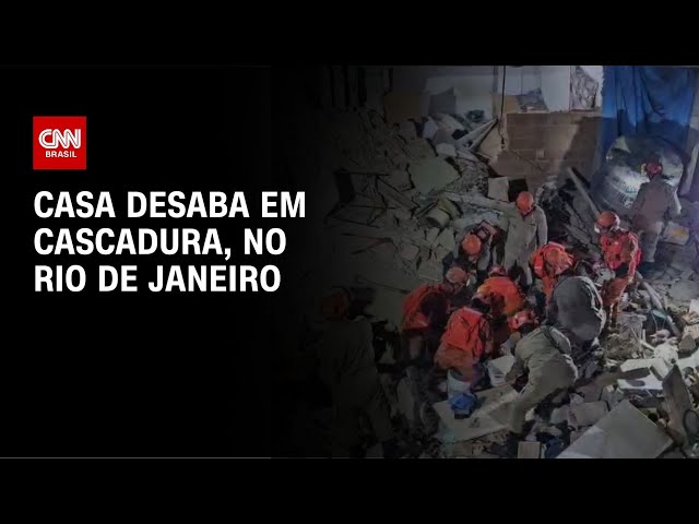 ⁣Casa desaba em cascadura, no Rio de Janeiro | CNN NOVO DIA