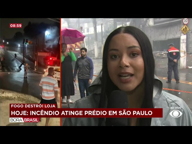 ⁣Incêndio atinge prédio comercial na Zona Sul de SP