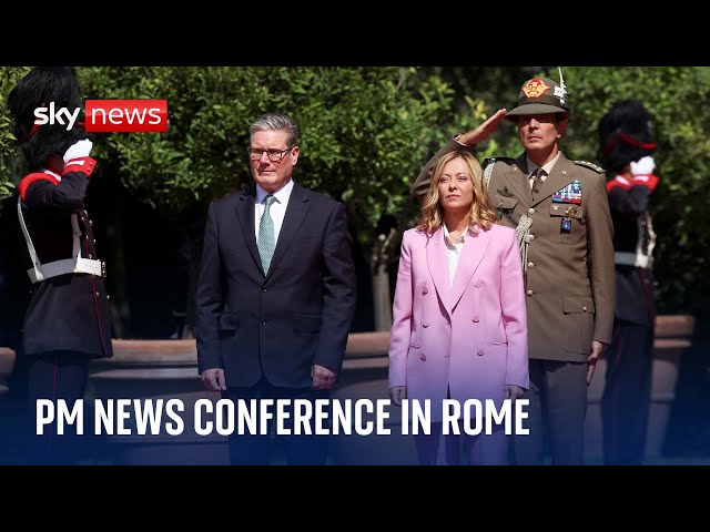 ⁣Watch live: UK Prime Minister Sir Keir Starmer holds news conference in Rome with Italian PM Meloni