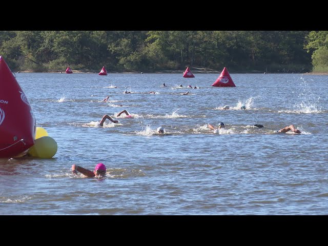 ⁣Natation : une compétition en "eau libre" sur l'étang de la Jemaye