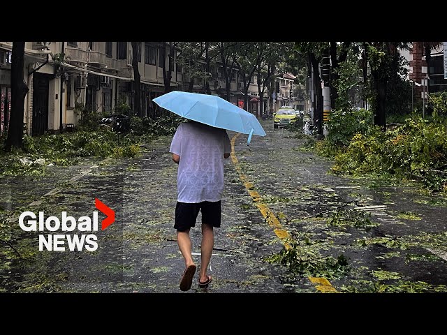 ⁣Typhoon Bebinca makes landfall in Shanghai, strongest to hit island in 7 decades