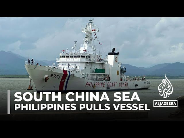 ⁣Philippine Coast Guard ship in South China Sea standoff returns to port