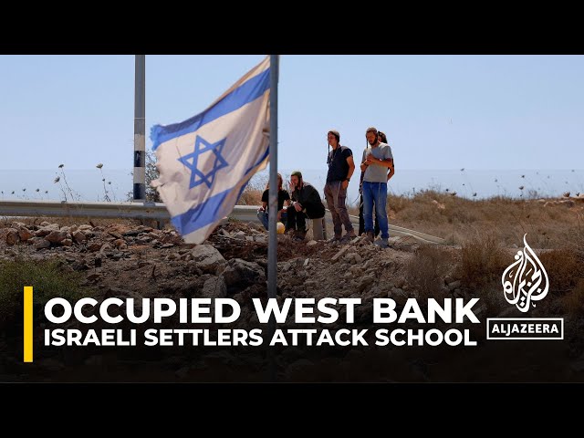 ⁣Israeli settlers attacked a school in the occupied West Bank