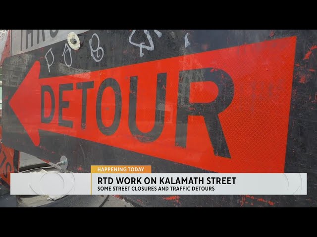 ⁣Temporary road closures, detours in place this week on Kalamath Street in Denver