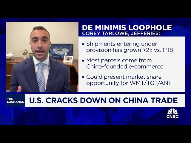 ⁣U.S. retailers will benefit from Biden tightening on China shipments, says Jefferies' Corey Tar