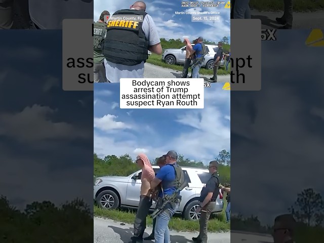 ⁣Bodycam shows arrest of Trump assassination attempt suspect